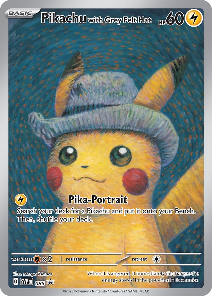 Pikachu With Grey Felt Hat