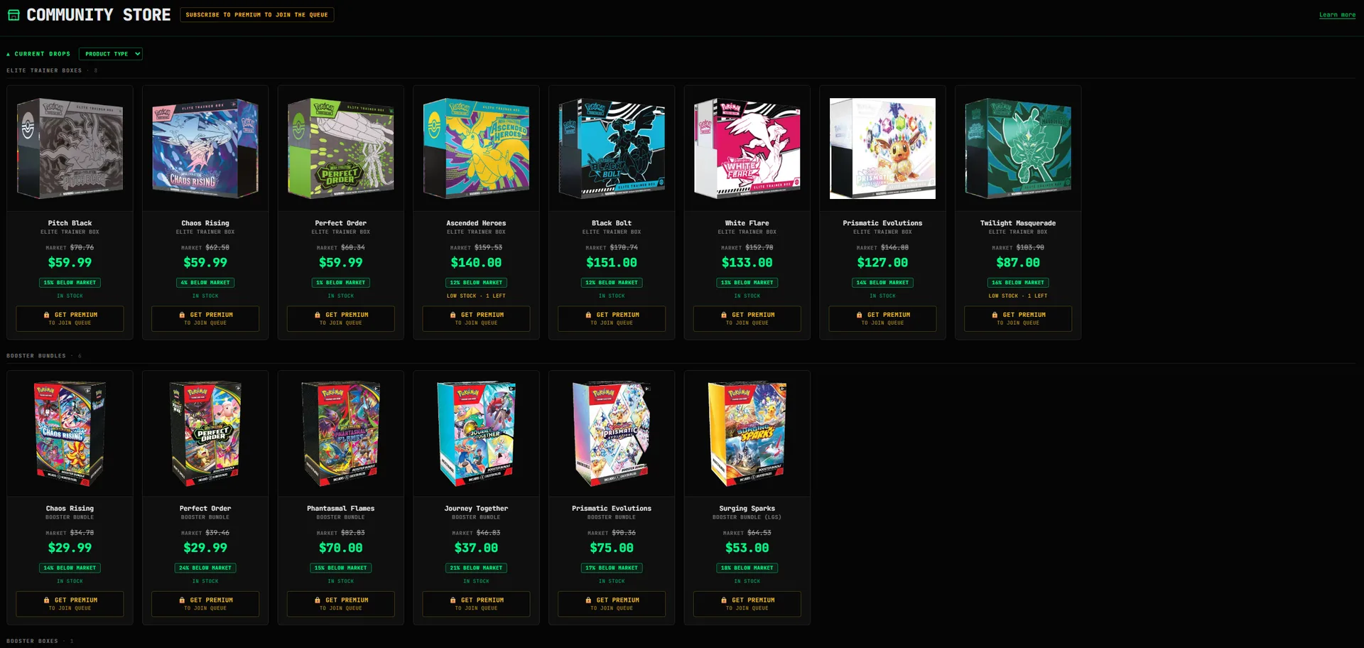 Community Store — current inventory